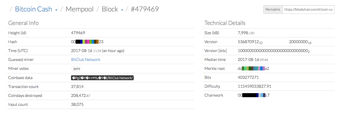 Bitcoin Cash 8MB Block 479469 Clears Over 37,000 Transactions